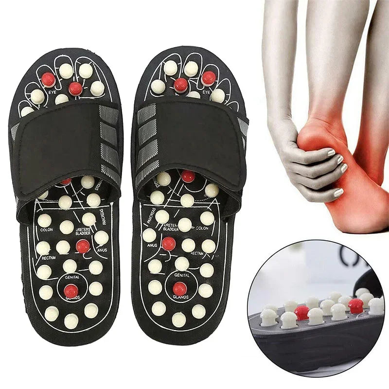 Massage Slippers Men's and Women's Foot Reflexology Massage Non-slip Shoes Waterproof Acupoint Massage Flat Slippers