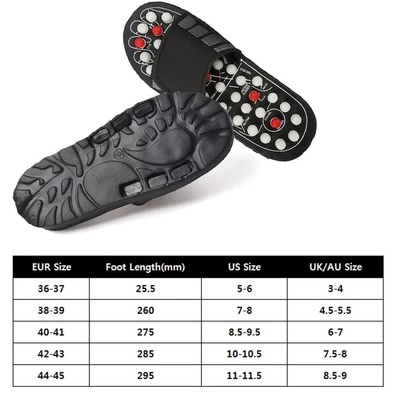 Massage Slippers Men's and Women's Foot Reflexology Massage Non-slip Shoes Waterproof Acupoint Massage Flat Slippers