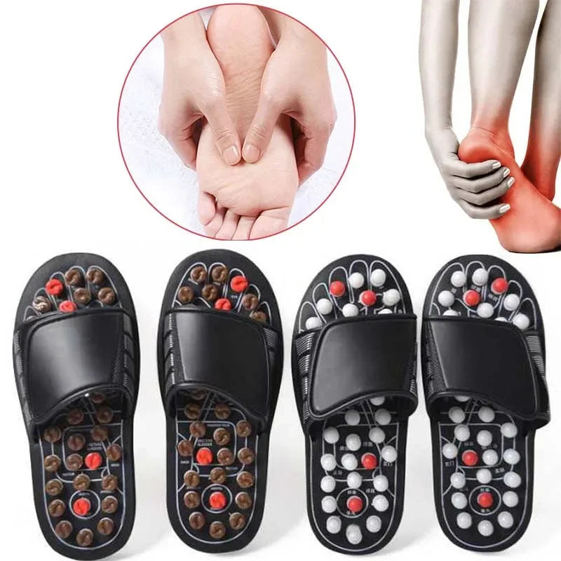 Massage Slippers Men's and Women's Foot Reflexology Massage Non-slip Shoes Waterproof Acupoint Massage Flat Slippers