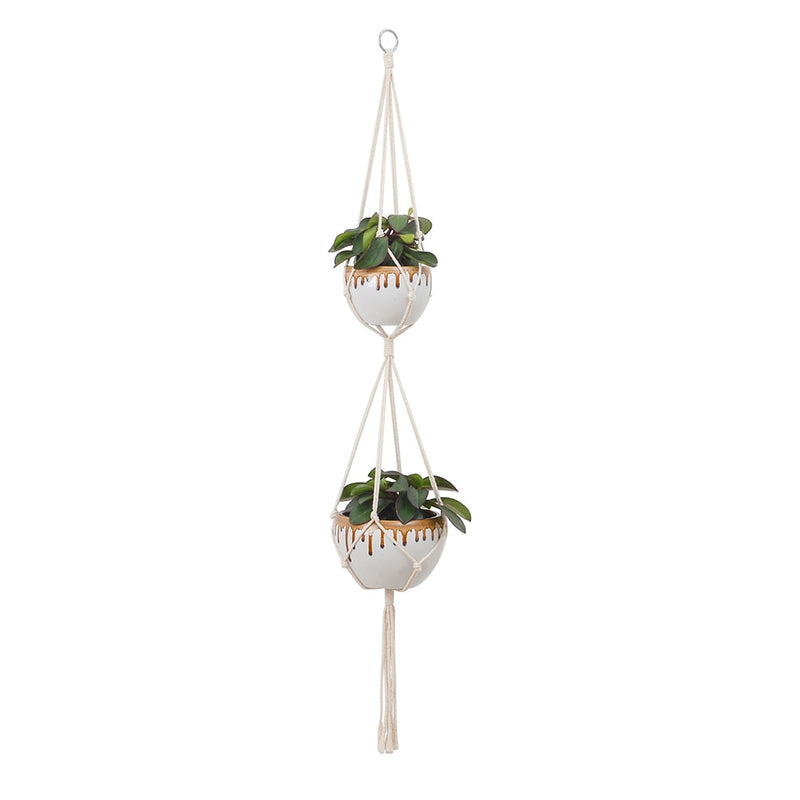 Handmade Macrame Plant, Flower Pot Hanger - Trendy Treasures