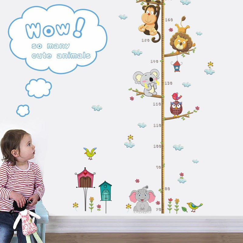 Tree Lion Wall Stickers Height Measure for Kid Rooms - Trendy Treasures