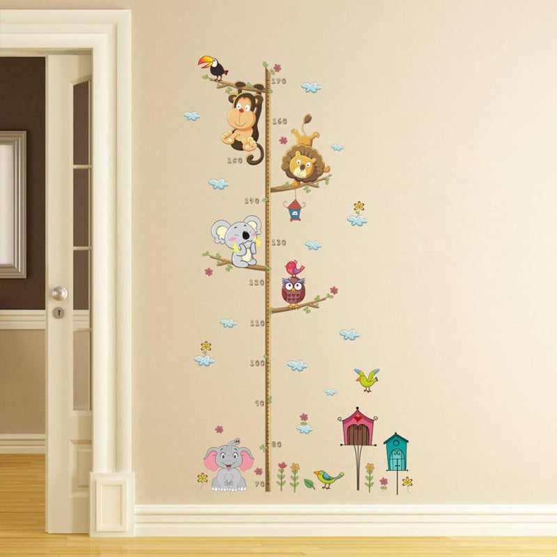 Tree Lion Wall Stickers Height Measure for Kid Rooms - Trendy Treasures