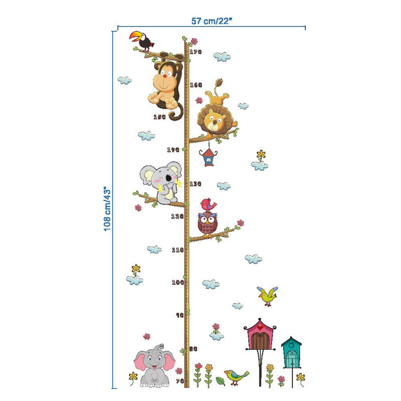 Tree Lion Wall Stickers Height Measure for Kid Rooms - Trendy Treasures