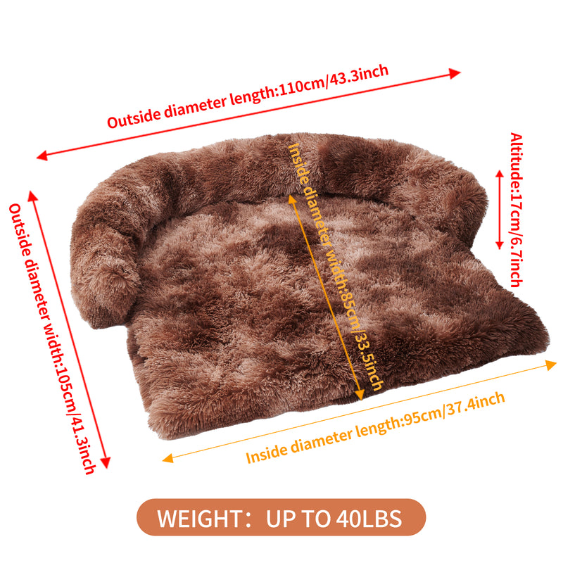 Calming Dog Bed Fluffy Plush Dog Mat For Furniture Protector With Zipper Removable Washable Cover For Large Medium Dogs And Cats - Trendy Treasures