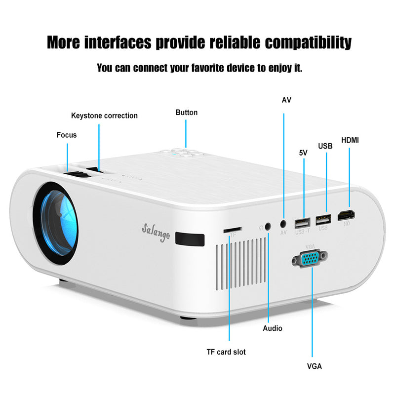 720p Portable Smart Projector P62 Supports Home Office HD Projector - Trendy Treasures