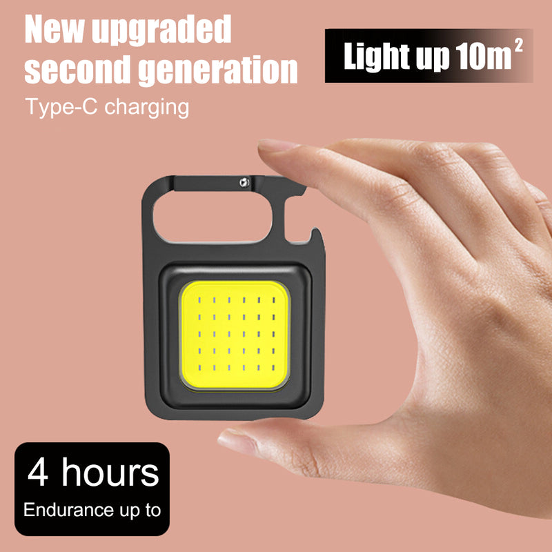 Mini Portable Flashlight Rechargeable Glare COB Keychain Light LED Work Light USB Charge Emergency Lamps Outdoor Camping Light - Trendy Treasures