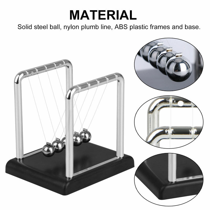 Newtons Cradle Steel Balance Ball Physics Science Pendulum Early Development Educational Desktop Toy Gift Office DecorationNewtons Cradle Pendulum Balance Ball Perpetual Motion Physics Decor Gift - Trendy Treasures