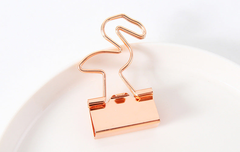 Creative Plating Gold Small Clip Office Style Long Tail Metal - Trendy Treasures