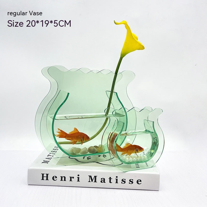 New Creative Acrylic Fish Tank Vase Office Leisure Decoration - Trendy Treasures