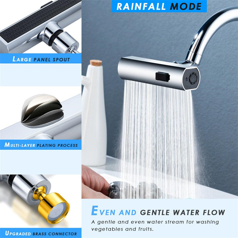 Kitchen Faucet Waterfall Outlet Splash Proof Universal Rotating Bubbler Multifunctional Water Nozzle Extension Kitchen Gadgets - Trendy Treasures