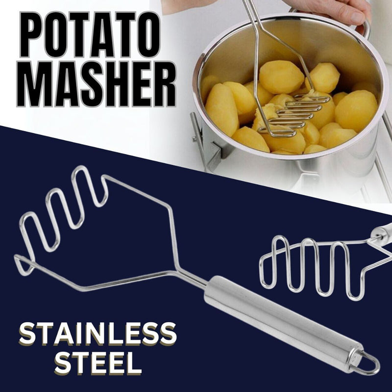 Stainless Steel Wire Masher Potato Masher With Long Handle Food Masher Utensil - Trendy Treasures