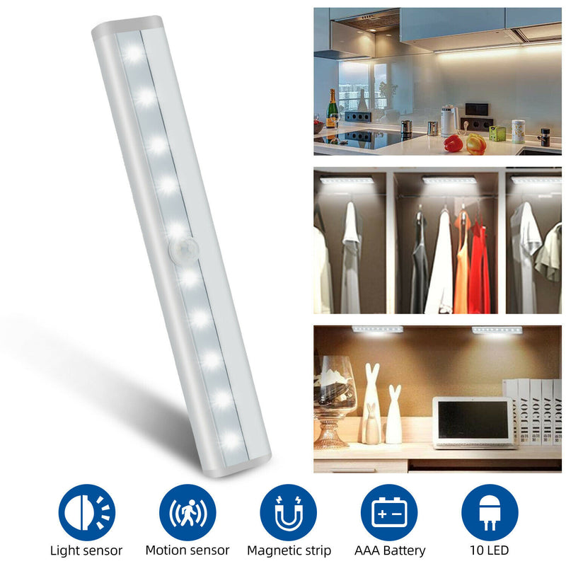 Wireless Motion Sensor Under Cabinet Closet LED Light Kitchen Counter Night Lamp - Trendy Treasures