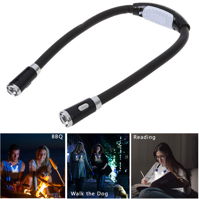 Flexible Neck Hug Book Light With LED Reading Lamp 3 Mode Portable Flashlight Soft Silicone Outdoor Camping Light Night Light - Trendy Treasures