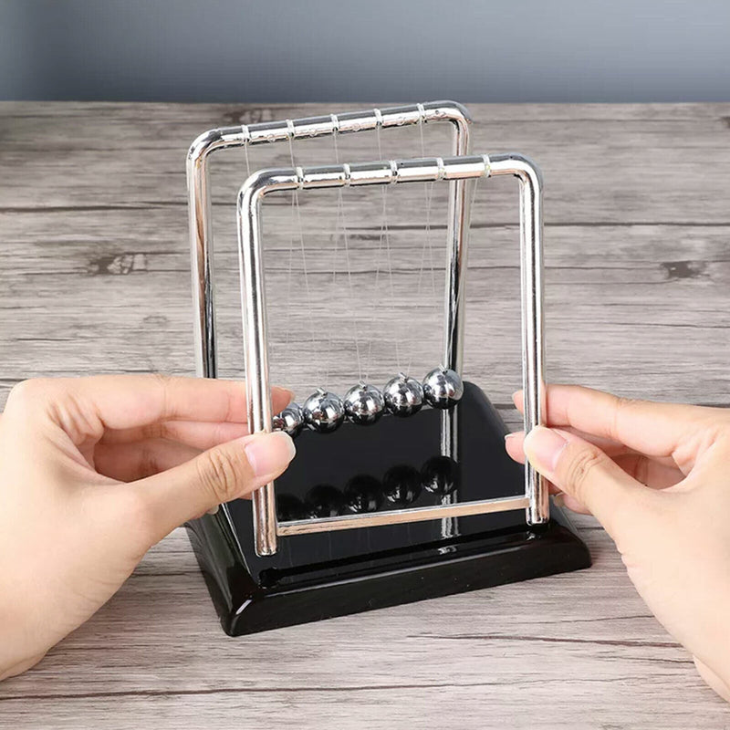 Newtons Cradle Steel Balance Ball Physics Science Pendulum Early Development Educational Desktop Toy Gift Office DecorationNewtons Cradle Pendulum Balance Ball Perpetual Motion Physics Decor Gift - Trendy Treasures