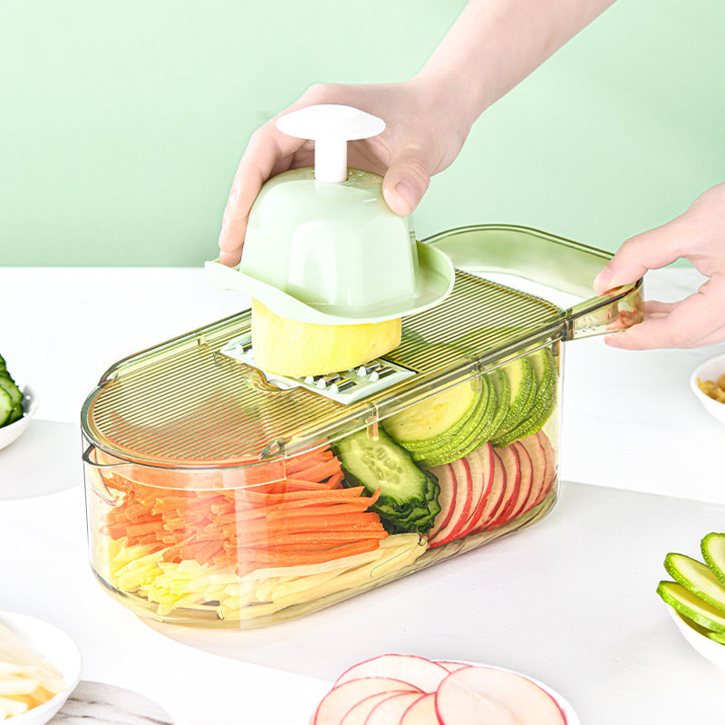 Multifunction Transparent Vegetable Cutter Steel Blade Potato Slicer Fruit Shred Dicing Blades Carrot Cheese Grater Chopper Kitchen Gadgets - Trendy Treasures