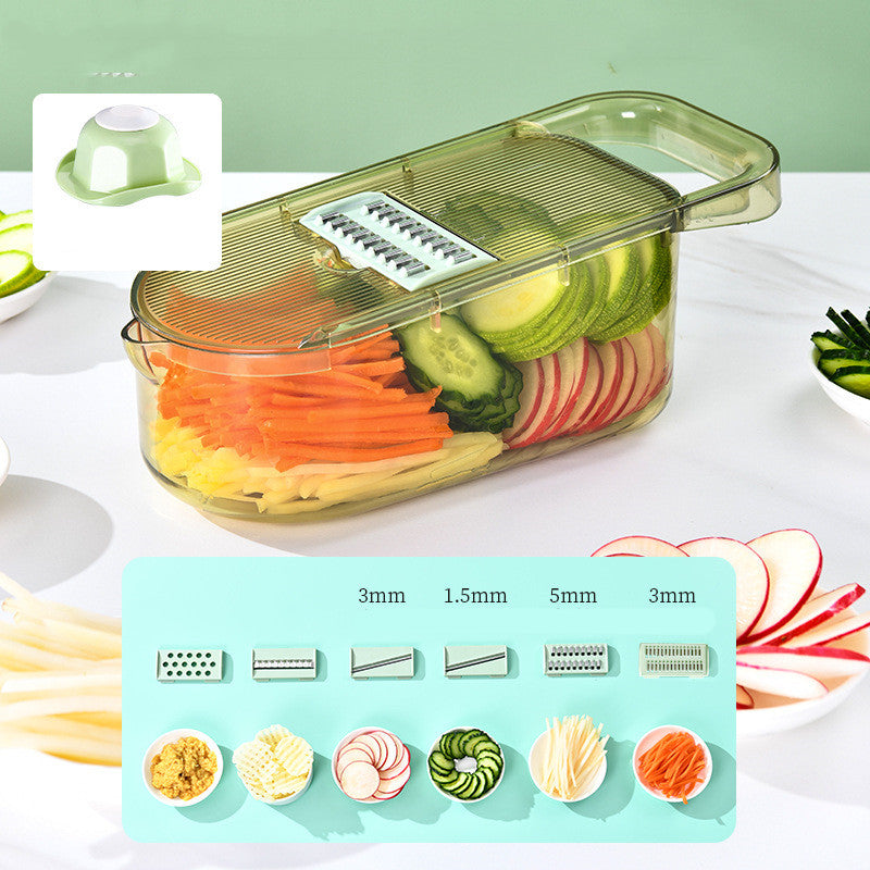 Multifunction Transparent Vegetable Cutter Steel Blade Potato Slicer Fruit Shred Dicing Blades Carrot Cheese Grater Chopper Kitchen Gadgets - Trendy Treasures