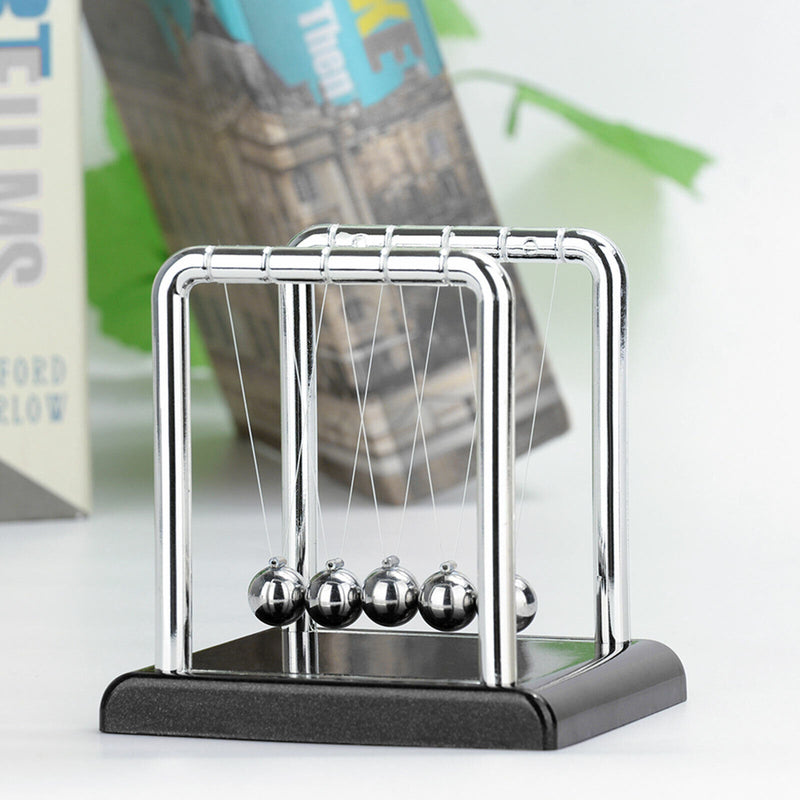 Newtons Cradle Steel Balance Ball Physics Science Pendulum Early Development Educational Desktop Toy Gift Office DecorationNewtons Cradle Pendulum Balance Ball Perpetual Motion Physics Decor Gift - Trendy Treasures