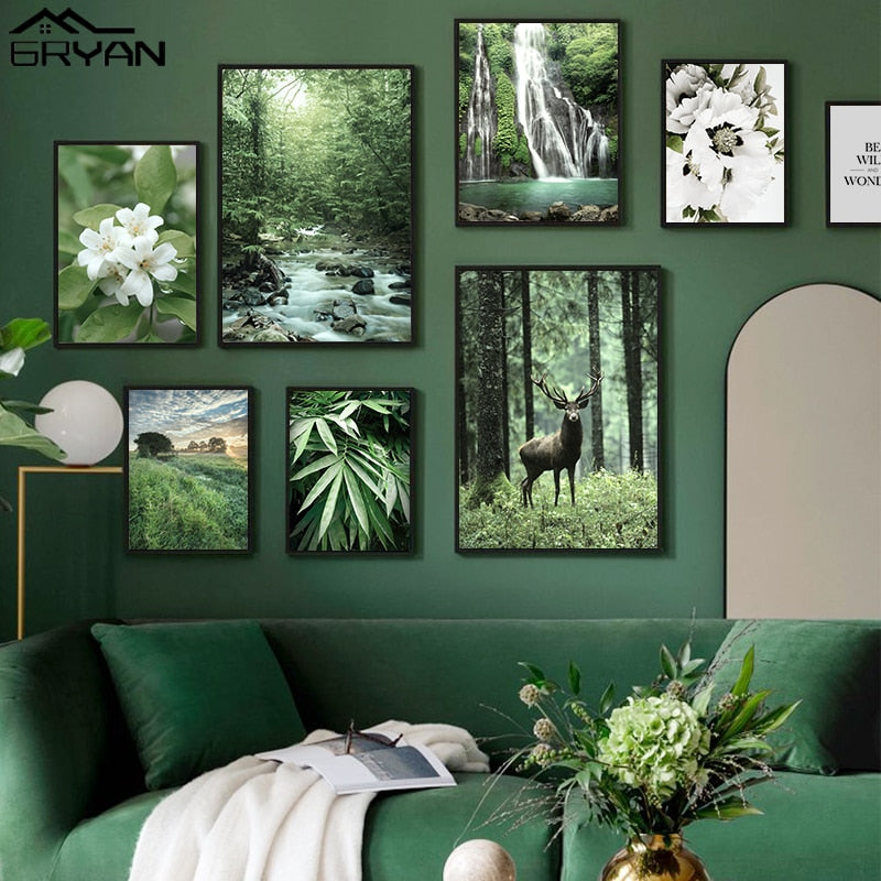 Green Forest Canvas Poster Nature Landscape Picture Art - Trendy Treasures