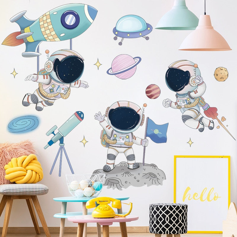 Space Travel Wall Stickers for Kids Wall Decals Art Home Decor - Trendy Treasures