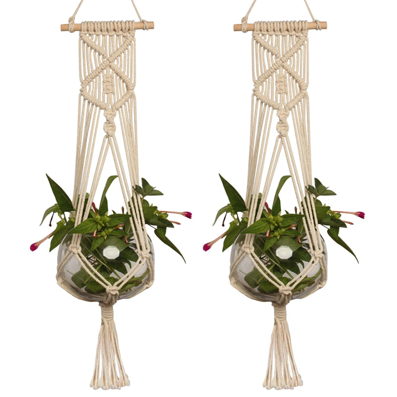 Handmade Macrame Plant, Flower Pot Hanger - Trendy Treasures